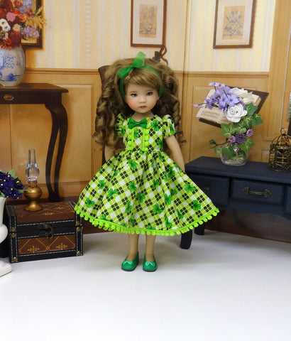 Shamrock Plaid - dress & shoes for Little Darling Doll or other 33cm BJD