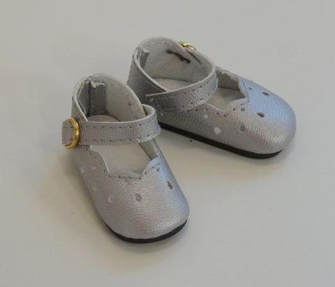 Scallop Mary Jane Shoes - Silver