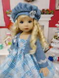 Silver Snowflake - jacket, hat, dress, tights & shoes for Little Darling Doll or 33cm BJD