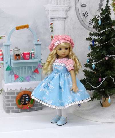 Snow Angel - dress, hat, tights & shoes for Little Darling Doll or 33cm BJD