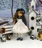 Snow Birds - dress, hat, tights & shoes for Little Darling Doll or 33cm BJD