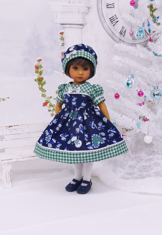 Snow Mice - dress, hat, tights & shoes for Little Darling Doll or other 33cm BJD