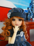 Snowflakes at Midnight - dress, beret, tights & shoes for Little Darling Doll or 33cm BJD
