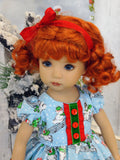 Snowman Antics - dress, tights & shoes for Little Darling Doll or 33cm BJD