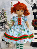 Snowman Antics - dress, tights & shoes for Little Darling Doll or 33cm BJD