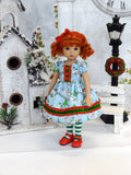 Snowman Antics - dress, tights & shoes for Little Darling Doll or 33cm BJD