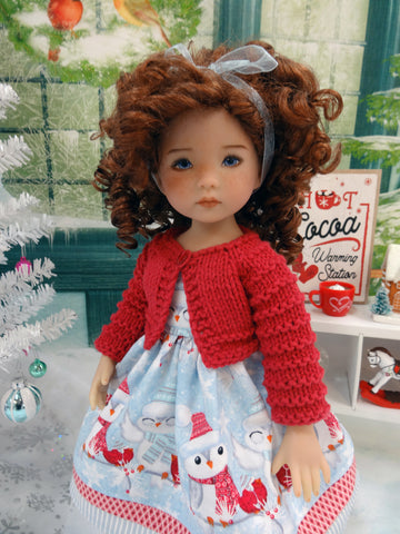 Snowy Owls - dress, sweater, socks & shoes for Little Darling Doll or 33cm BJD