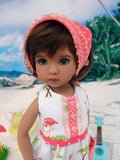 Southern Flamingo - romper, kerchief, socks & shoes for Little Darling Doll