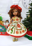 Splendid Poinsettia - dress, hat, tights & shoes for Little Darling Doll or 33cm BJD