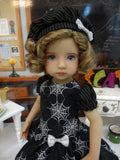 Spooky Spiders - dress, beret, tights & shoes for Little Darling Doll or other 33cm BJD