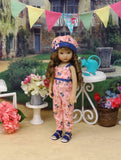 Spring Bluebird - romper, hat & sandals for Little Darling Doll or 33cm BJD