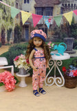 Spring Bluebird - romper, hat & sandals for Little Darling Doll or 33cm BJD