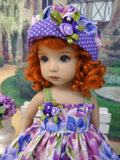 Spring Crocus - dress, hat, tights & shoes for Little Darling Doll or 33cm BJD
