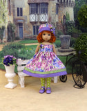 Spring Crocus - dress, hat, tights & shoes for Little Darling Doll or 33cm BJD