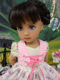 Spring Fraulein - dirndl ensemble with tights & boots for Little Darling Doll or 33cm BJD
