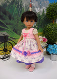 Spring Fraulein - dirndl ensemble with tights & boots for Little Darling Doll or 33cm BJD