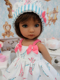 Spring in Paris - dress, hat, tights & shoes for Little Darling Doll or 33cm BJD