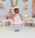 Spring in Paris - dress, hat, tights & shoes for Little Darling Doll or 33cm BJD