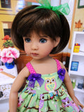 Spring Owl - dress, tights & shoes for Little Darling Doll or 33cm BJD