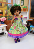 Spring Owl - dress, tights & shoes for Little Darling Doll or 33cm BJD