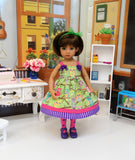 Spring Owl - dress, tights & shoes for Little Darling Doll or 33cm BJD