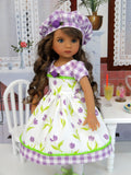 Spring Tulips - dress, hat, tights & shoes for Little Darling Doll