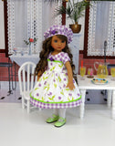 Spring Tulips - dress, hat, tights & shoes for Little Darling Doll