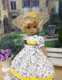 Spring Wildflowers - dress, hat, tights & shoes for Little Darling Doll or 33cm BJD