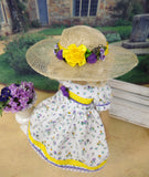 Spring Wildflowers - dress, hat, tights & shoes for Little Darling Doll or 33cm BJD