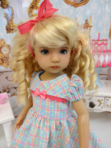 Springtime Plaid - dress, tights & shoes for Little Darling Doll or other 33cm BJD