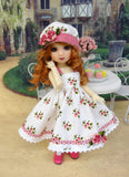 Strawberry Lane - dress, hat, tights & shoes for Little Darling Doll or other 33cm BJD