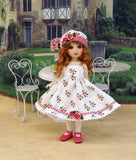 Strawberry Lane - dress, hat, tights & shoes for Little Darling Doll or other 33cm BJD