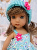 Sugared Plums - dress, hat & sandals for Little Darling Doll or 33cm BJD