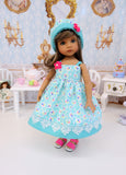 Sugared Plums - dress, hat & sandals for Little Darling Doll or 33cm BJD