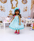 Sugared Plums - dress, hat & sandals for Little Darling Doll or 33cm BJD