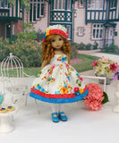 Summer Bouquet - dress, hat, tights & shoes for Little Darling Doll or 33cm BJD