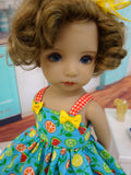 Summer Citrus - dress, socks & shoes for Little Darling Doll or 33cm BJD