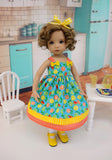 Summer Citrus - dress, socks & shoes for Little Darling Doll or 33cm BJD