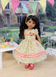 Summer Garden - dress, tights & shoes for Little Darling Doll or 33cm BJD
