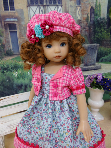 Summer Miss - dress, jacket, beret & sandals for Little Darling Doll or 33cm BJD