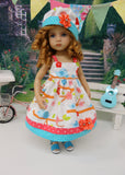 Summer Robins - dress, hat & sandals for Little Darling Doll or 33cm BJD