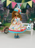 Summer Robins - dress, hat & sandals for Little Darling Doll or 33cm BJD