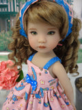Summer Showers - dress, kerchief, socks & shoes for Little Darling Doll or 33cm BJD