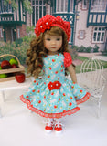 Sunny Day Orchards - dress, beret, socks & shoes for Little Darling Doll or other 33cm BJD