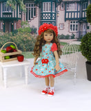 Sunny Day Orchards - dress, beret, socks & shoes for Little Darling Doll or other 33cm BJD
