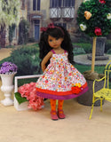 Sunset Bouquet - dress, tights & shoes for Little Darling Doll or 33cm BJD