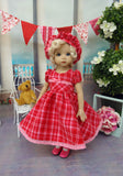 Sweetheart Plaid - dress, hat, tights & shoes for Little Darling Doll or 33cm BJD