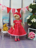 Sweetheart Plaid - dress, hat, tights & shoes for Little Darling Doll or 33cm BJD