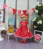 Sweetheart Plaid - dress, hat, tights & shoes for Little Darling Doll or 33cm BJD