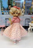 Swinging Rosebuds - blouse, circle skirt, socks & saddle shoes for Little Darling Doll or 33cm BJD